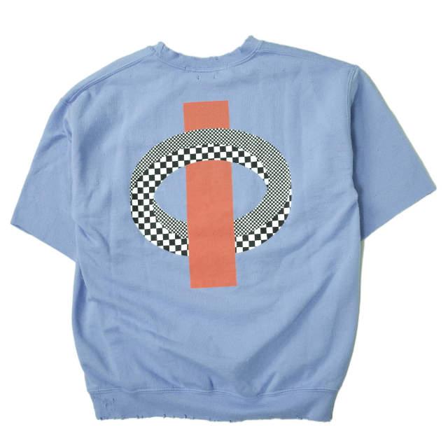 新品 SASQUATCHfabrix. サスクワァッチファブリックス MOBIUS LOOP HS SWEAT ダメージ加工ショートスリーブスウェット M LIGHT BLUE g6350 |  | 01