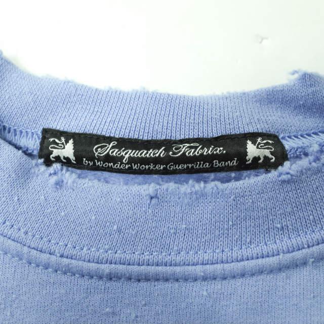 新品 SASQUATCHfabrix. サスクワァッチファブリックス MOBIUS LOOP HS SWEAT ダメージ加工ショートスリーブスウェット M LIGHT BLUE g6350 |  | 03