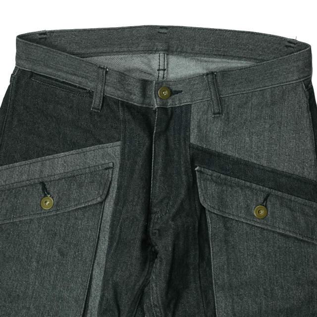SHANTii シャンティ PWD PANTS - PATCHWORK BOOTS CUT パッチワークブーツカットデニムパンツ S ブラック フレア ブッシュ ジーンズ g6404 |  | 02