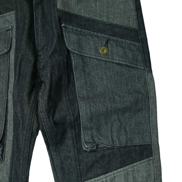 SHANTii シャンティ PWD PANTS - PATCHWORK BOOTS CUT パッチワークブーツカットデニムパンツ S ブラック フレア ブッシュ ジーンズ g6404 |  | 04
