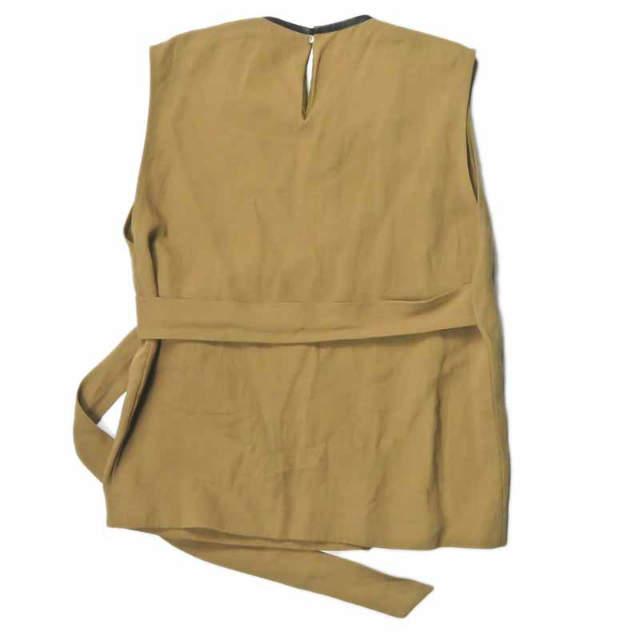 6 ROKU BEAUTY＆YOUTH ロク 日本製 PIPING LEATHER NO SLEEVE SHIRT 