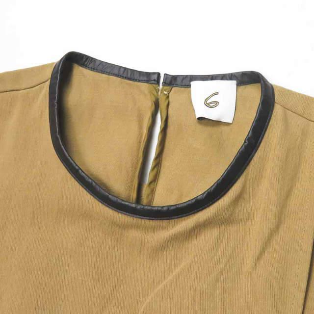 6 ROKU BEAUTY＆YOUTH ロク 日本製 PIPING LEATHER NO SLEEVE SHIRT 