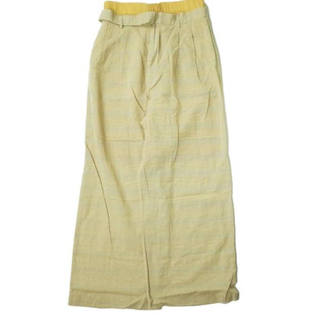 RITO リト 19SS DOUBLE WEST SHEER PANTS ダブルウエストシアーパンツ 0779RTS721P 38 ベージュ グレンチェック イージー ボトムス g6645 | 