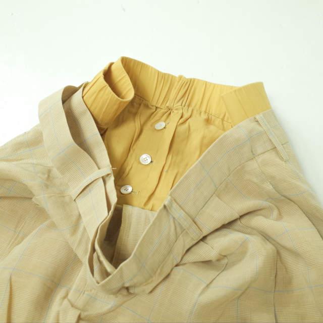 RITO リト 19SS DOUBLE WEST SHEER PANTS ダブルウエストシアーパンツ 0779RTS721P 38 ベージュ グレンチェック イージー ボトムス g6645 |  | 03