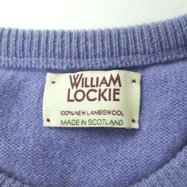 WILLIAM LOCKIE ウィリアムロッキー スコットランド製 ラムズウールクルーネックニット 34 ラベンダー セーター 長袖 プルオーバー g6783 |  | 02