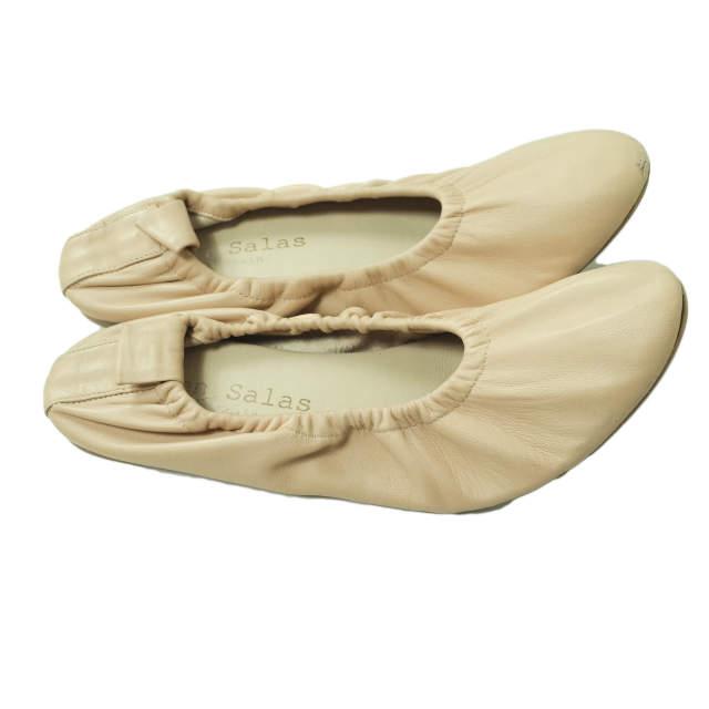 Carmen Salas カルメンサラス スペイン製 Ballete レザーバレエシューズ 35(22.5cm) ベージュ ラウンドトゥ シューズ g6823 |  | 02