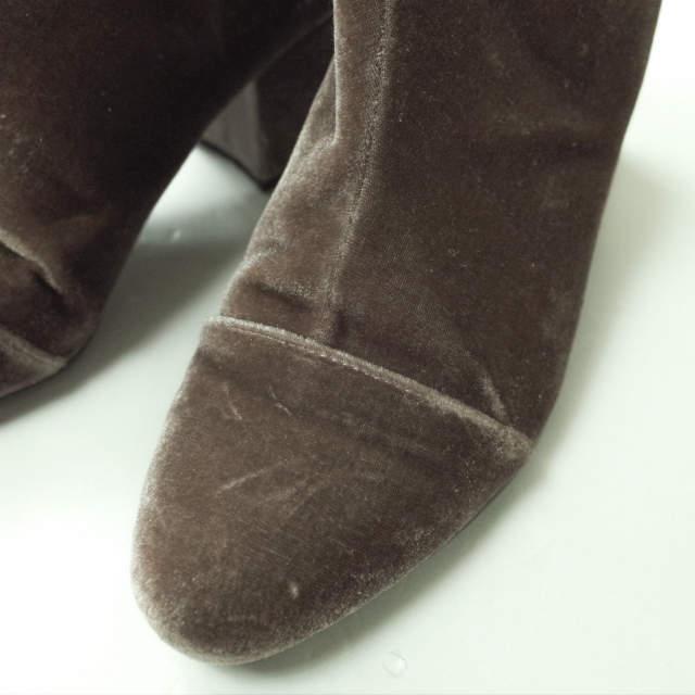 ADAM ET ROPE アダムエロペ 日本製 ベルベットショートブーツ 22 1/2(22.5cm) スモークピンク ヒール ベロア バックジップ シューズ g6831 |  | 04