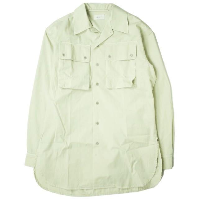 新品 LEMAIRE ルメール 22SS MILITARY SHIRT オープンカラー ミリタリーシャツ M221 SH190 LF699 46 OVERCAST GREY 開襟 ギャバジン g7015 | 