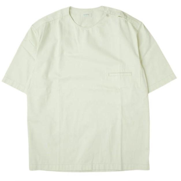 週末限定値下　LEMAIRE ルメール　ノーカラーシャツ LEMAIRE(ルメール) ノーカラー半袖シャツ ホワイト サイズ 48