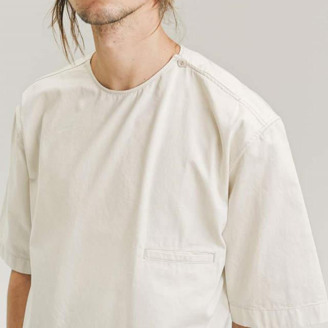 【LEMAIRE】ベージュ ドロップショルダー 長袖トップス 楽天市場】LEMAIRE ルメール 22SS BUTTON NECK TOP コットン
