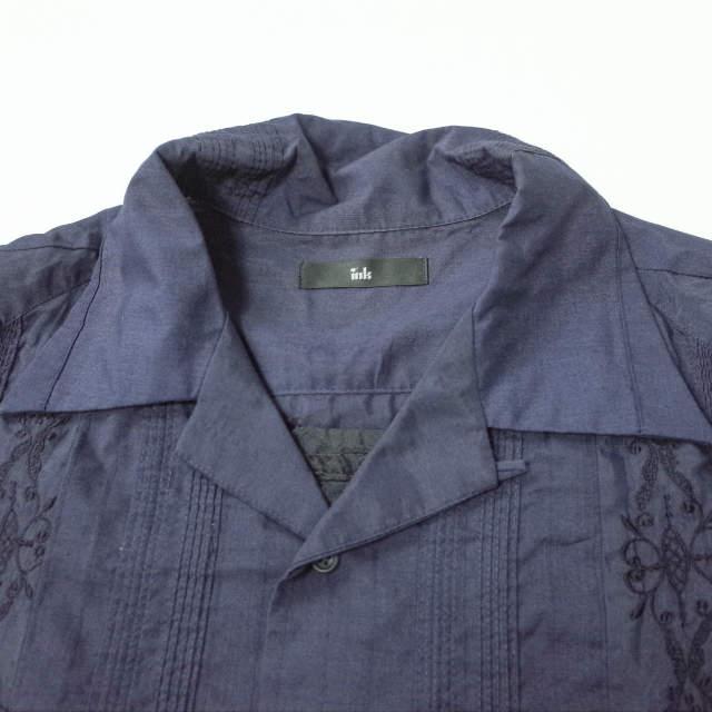 ink インク 日本製 UNITY CODA リメイクキューバシャツ L NAVY 長袖 オープンカラー 開襟 再構築 トップス g7106 |  | 03