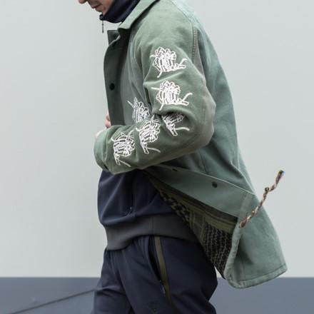 ink インク 日本製 SEWING HAND COACH JACKET ソーイングハンド コーチジャケット L オリーブ リメイク 再構築 Kurry アウター g7107 |  | 09