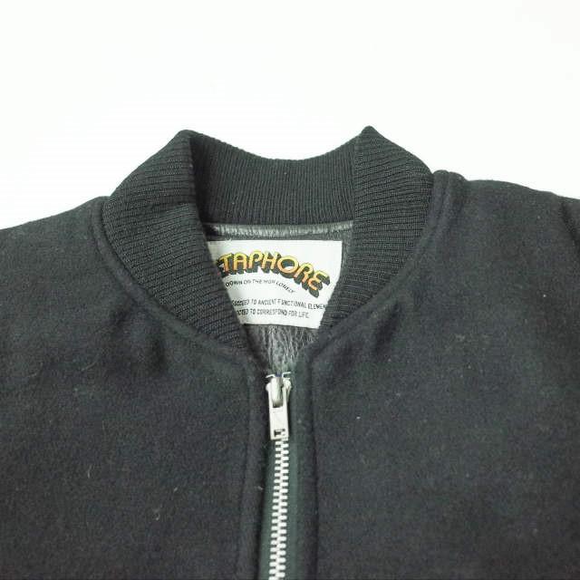 METAPHORE メタファー Leather Stadium Jacket ウール x レザー スタジャン MET-13A00 2 ブラック スタジアムジャンパー ジャケット g7111 |  | 02