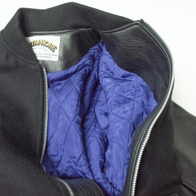 METAPHORE メタファー Leather Stadium Jacket ウール x レザー スタジャン MET-13A00 2 ブラック スタジアムジャンパー ジャケット g7111 |  | 06
