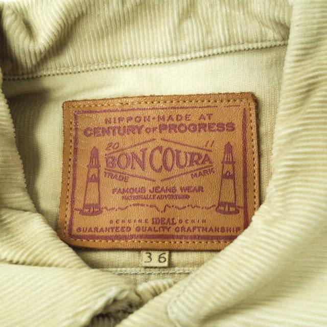 BONCOURA ボンクラ 日本製 コールテンGジャン 36 BEIGE コーデュロイ