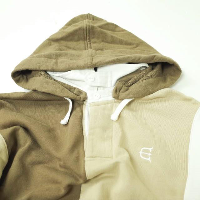 Evisen skateboards エビセンスケートボード JOCKEY B SHIRT フーデッドスウェットラガーシャツ M Brown x Beige ポロシャツ g7178 |  | 03