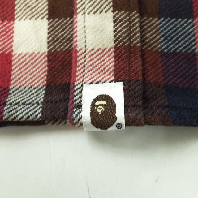 A BATHING APE ア ベイシング エイプ 日本製 ラブジェネチェック コットンフランネルCPOシャツ S レッド 長袖 BAPE トップス g7204 |  | 05