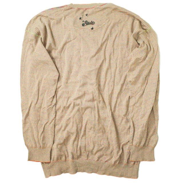 新品 LOEWE x Paula's Ibiza ロエベ 19AW 別注 PAULA NET SWEATER マルチボーダーフリンジクルーネックニット H3299250SM M セーター g7368 |  | 01