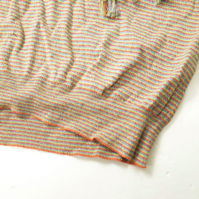 新品 LOEWE x Paula's Ibiza ロエベ 19AW 別注 PAULA NET SWEATER マルチボーダーフリンジクルーネックニット H3299250SM M セーター g7368 |  | 05