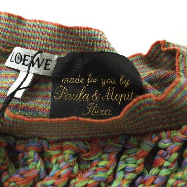新品 LOEWE x Paula's Ibiza ロエベ 19AW 別注 PAULA NET SWEATER マルチボーダーフリンジクルーネックニット H3299250SM M セーター g7368 |  | 08