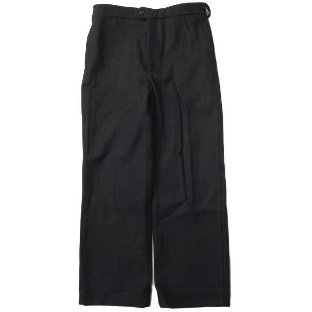 FRANK LEDER フランクリーダー ドイツ製 メルトンウールパンツ 0323018 M ブラック スラックス ストレート ボトムス g7392 | 