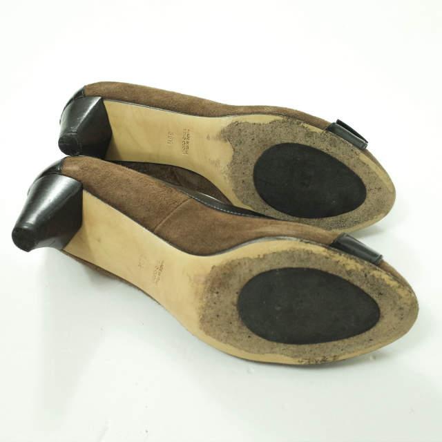 PELLICO ペリーコ イタリア製 スエードストラップヒールパンプス 36.5(23.5cm) ブラウン/ブラック シューズ g7470 |  | 07