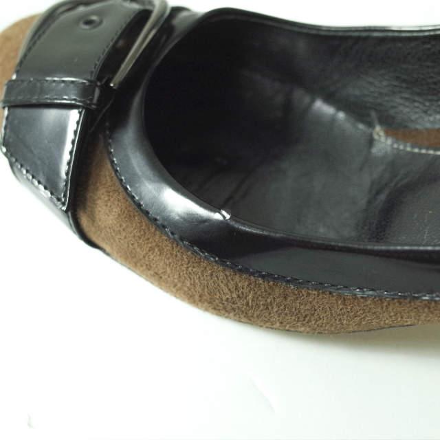 PELLICO ペリーコ イタリア製 スエードストラップヒールパンプス 36.5(23.5cm) ブラウン/ブラック シューズ g7470 |  | 09