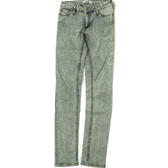 ACNE アクネ トルコ製 KEX BLACK SNOW ケミカルウォッシュスキニーデニムパンツ 27 グレー ジーンズ ジップフライ ボトムス g7481 | 