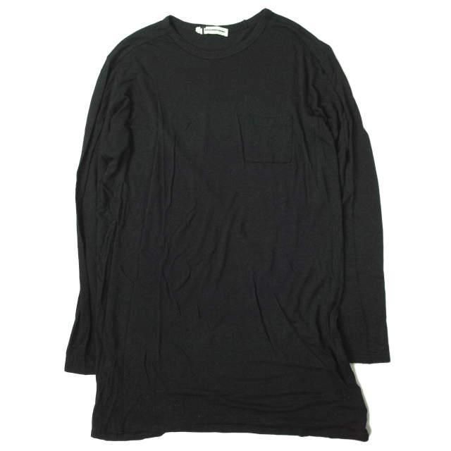 T by ALEXANDER WANG ティーバイアレキサンダーワン レーヨンクルーネックポケットカットソー S ブラック 長袖 Tシャツ トップス g7497 | 