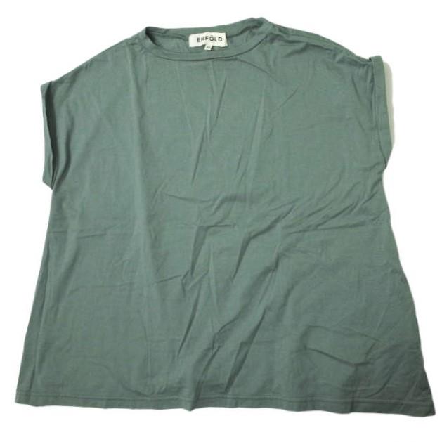 ENFOLD エンフォルド 日本製 ロールアップスリーブカットソー 3008S380-1390 38 M/GRY 半袖 クルーネック Tシャツ トップス g7502 | 
