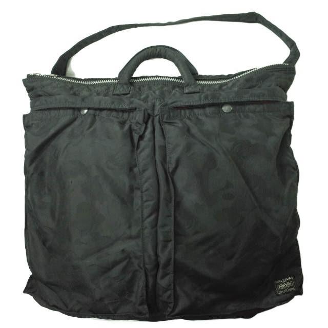 A BATHING APE x PORTER ア ベイシング エイプ ポーター 別注 HELMET BAG ジャガードカモフラージュ ヘルメットバッグ BLACK BAPE g7583 | 