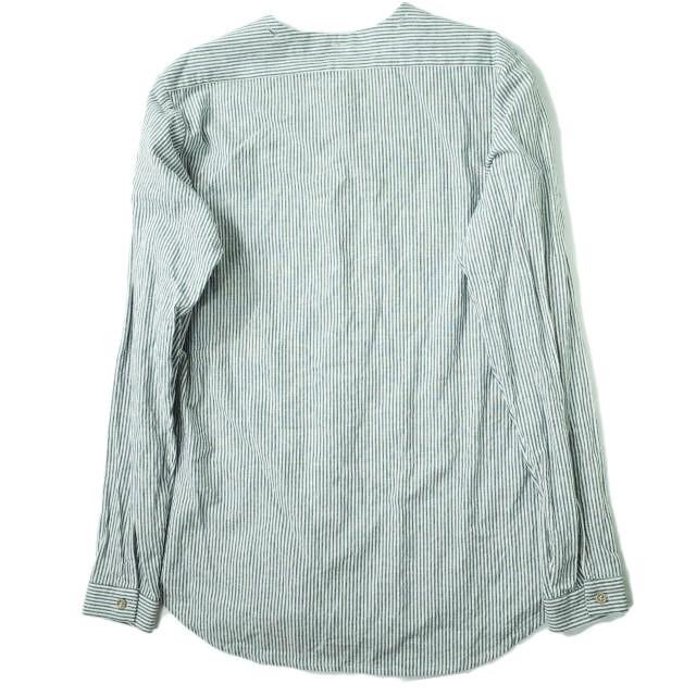 FRANK LEDER フランクリーダー ドイツ製 デタッチャブルカラー ストライプコットンリネンシャツ 0516091 M ブルー/ホワイト トップス g7604 |  | 01