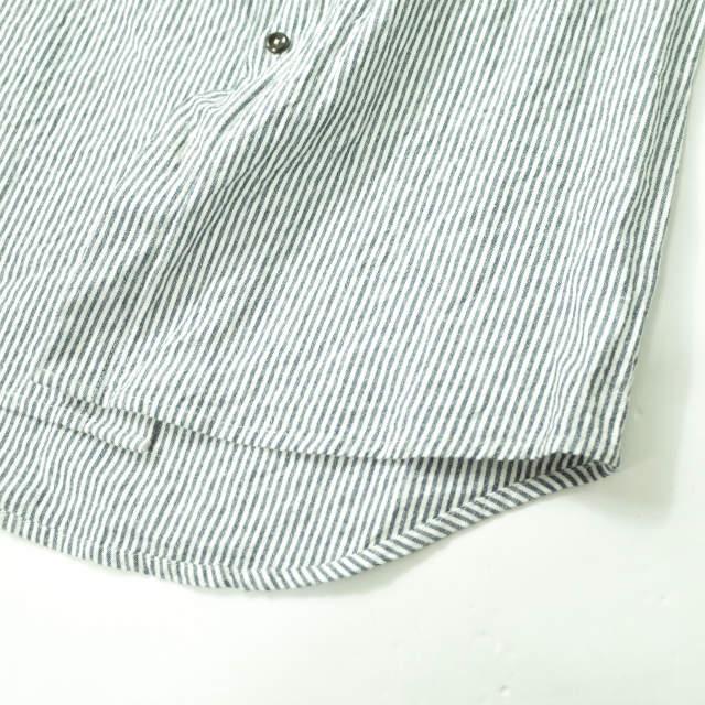 FRANK LEDER フランクリーダー ドイツ製 デタッチャブルカラー ストライプコットンリネンシャツ 0516091 M ブルー/ホワイト トップス g7604 |  | 04