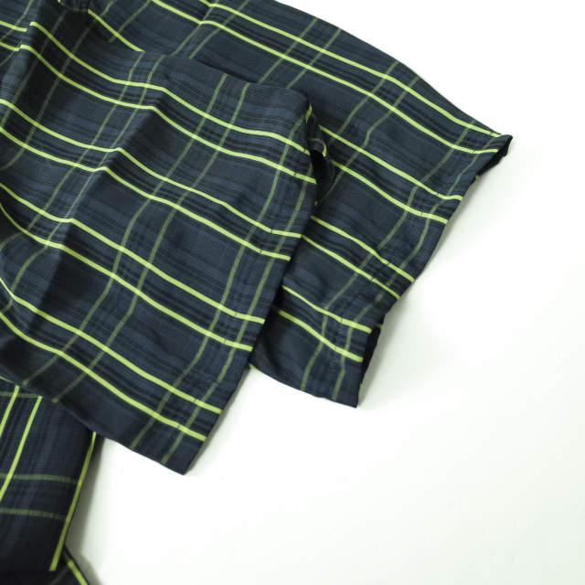 新品 LIBERUM リベルム 20SS HYBLID OP SHIRT チェック＆レオパード ハイブリッドオープンカラーシャツ 2020SS-SH07 2 NAVY 開襟 g7682 |  | 05