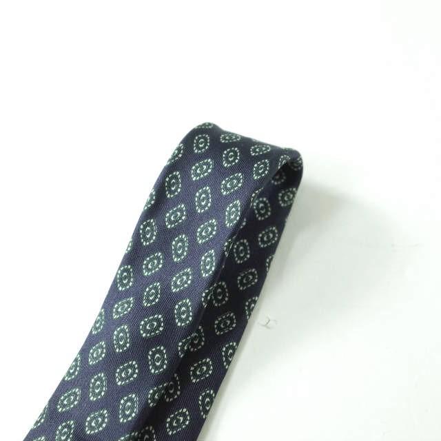 Aquascutum アクアスキュータム イタリア製 小紋柄シルクネクタイ ネイビー タイ g7714 |  | 03