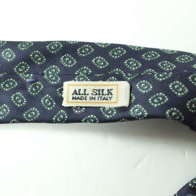 Aquascutum アクアスキュータム イタリア製 小紋柄シルクネクタイ ネイビー タイ g7714 |  | 05
