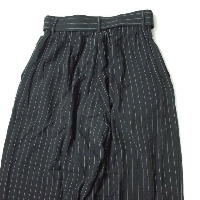 ADAM ET ROPE アダムエロペ 22AW イージーレーヨン2タックパンツ GAS22030 Free ブラック ストライプ ワイド ボトムス g7927 |  | 04