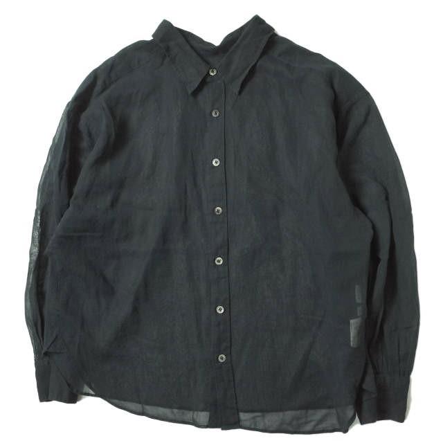 HYKE ハイク 19SS 日本製 COTTON VOILE SHIRT コットンボイルシャツ 191-15090 008 1 ブラック シアー シースルー 2WAY トップス g7958 | 