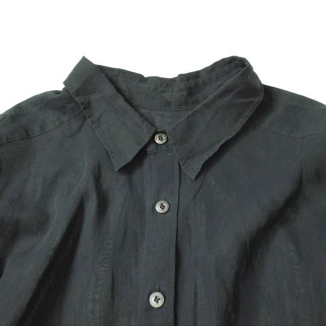 HYKE ハイク 19SS 日本製 COTTON VOILE SHIRT コットンボイルシャツ 191-15090 008 1 ブラック シアー シースルー 2WAY トップス g7958 |  | 02