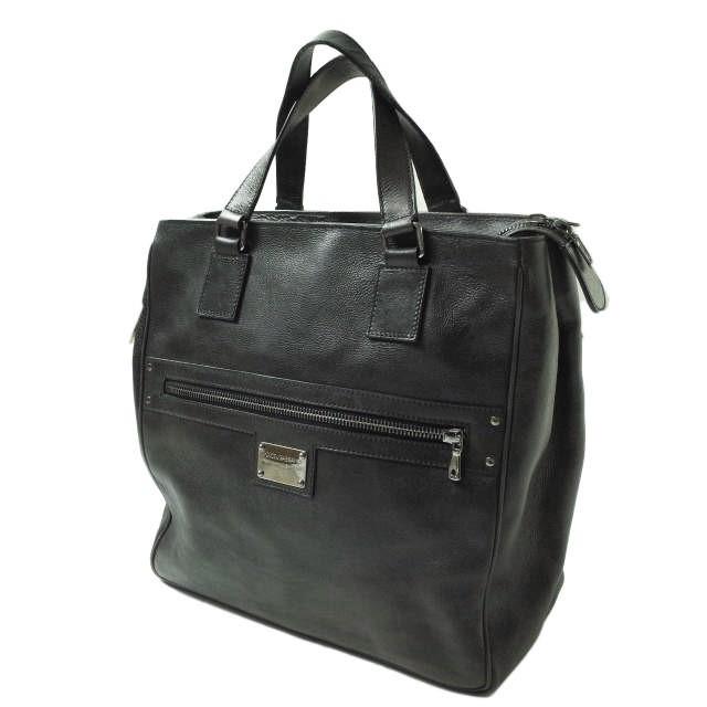 DOLCE＆GABBANA ドルチェアンドガッバーナ イタリア製 ヴィンテージ加工レザートートバッグ ブラック ショッピングバッグ カバン g8065 |  | 01