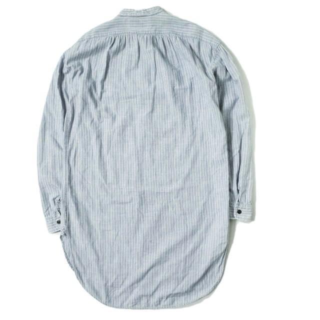 RRL ダブルアールエル バンドカラーストライプシャツワンピース 2 ブルー Double RL イカムネ ドレス プルオーバー トップス g8079 |  | 01