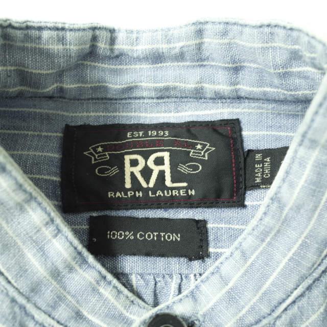 RRL ダブルアールエル バンドカラーストライプシャツワンピース 2 ブルー Double RL イカムネ ドレス プルオーバー トップス g8079 |  | 02