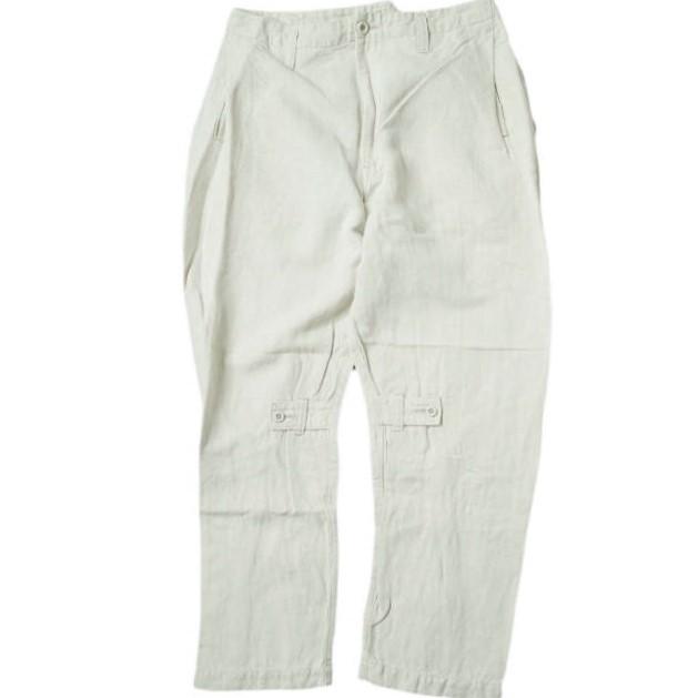 BRU NA BOINNE ブルーナボイン 日本製 バルツァ ヘリンボーンジョッパーズパンツ No.7402 2 IVORY ジップフライ コットンリネン g8118 | 