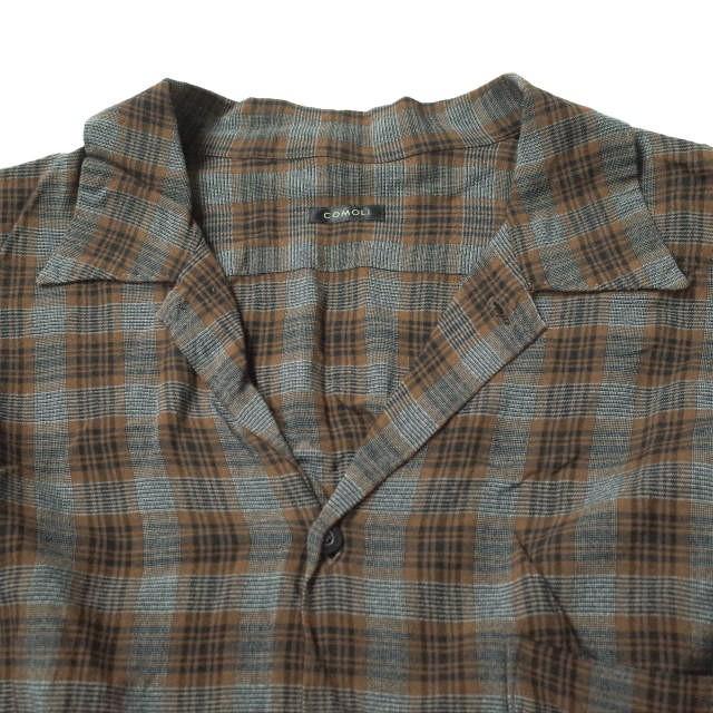 COMOLI コモリ 19SS 日本製 レーヨン オープンカラーシャツ P01 COMOLI コモリ 19SS 日本製 レーヨン オープンカラーシャツ P01