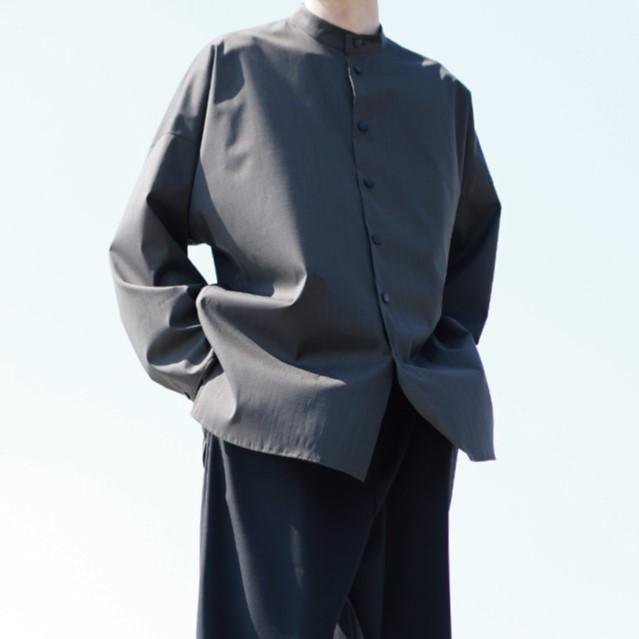 neverlamp ネバーランプ 19AW 日本製 STAND COLLAR SHIRT スタンドカラーシャツ nl-19a-S02 M グレー 長袖 オーバーサイズ トップス g8256 |  | 08