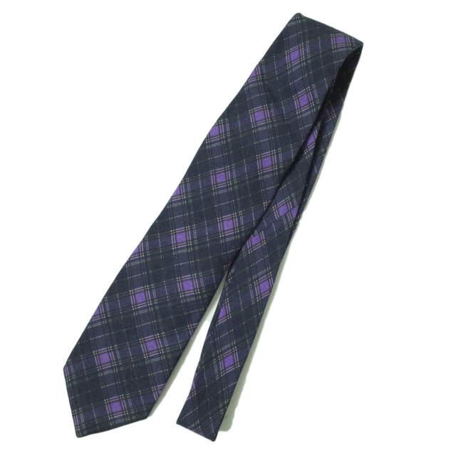Fattori x International Gallery BEAMS ファットーリ ビームス 別注 イタリア製 ウールシルクチェックネクタイ パープル g8336 |  | 01