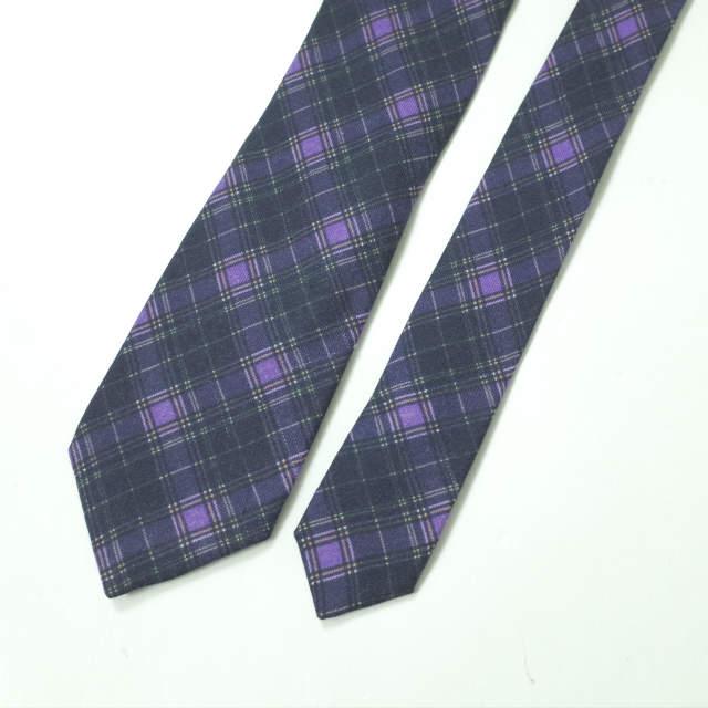 Fattori x International Gallery BEAMS ファットーリ ビームス 別注 イタリア製 ウールシルクチェックネクタイ パープル g8336 |  | 02