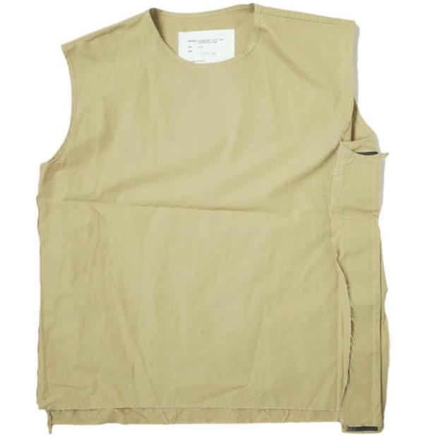 CAMIEL FORTGENS カミエル フォートヘンス TRAINING KIT WATERPROOF COTTON オーバーサイズクルーネックベスト P/N 07.02.02 M BEIGE g8497 | 