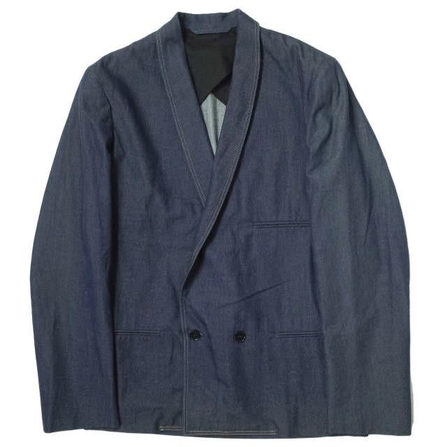 CHRISTOPHE LEMAIRE クリストフルメール ショールカラーダブルジャケット 55331-02220 2 Indigo デニム インディゴ アウター g8519 | 