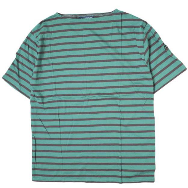 SAINT JAMES セントジェームス フランス製 PIRIAC - BORDER ピリアック ボーダーボートネックTシャツ 6PON(L) グリーン/ブラウン g8561 | 